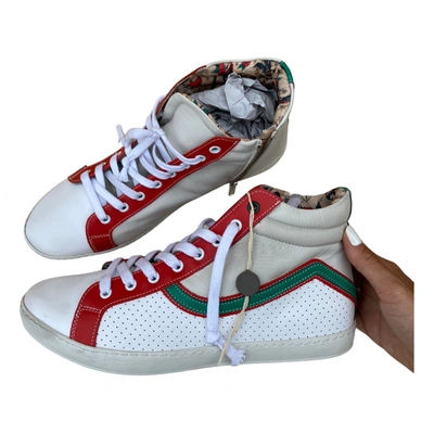 Pre-owned Leather Crown Leather Low Trainers In Multicolour