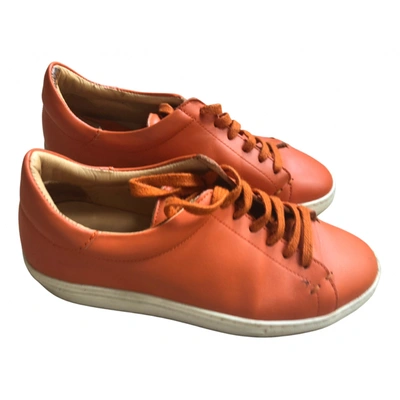 Pre-owned By Malene Birger Leather Trainers In Orange