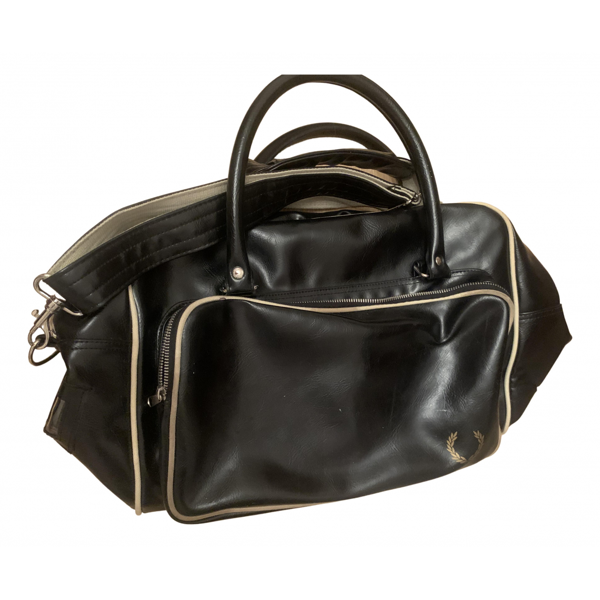 Pre-owned Fred Perry Leather Weekend Bag In Black | ModeSens
