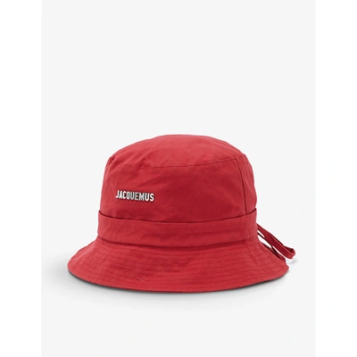 Shop Jacquemus Womens Red Le Bob Gadjo Cotton Bucket Hat 56