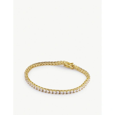 Shop Oma The Label Women's Gold 18ct Gold-plated Brass And Crystal Bracelet