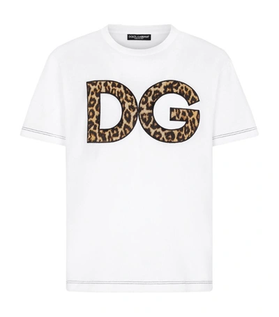 Shop Dolce & Gabbana Leopard Print Dg Patch T-shirt In Multi