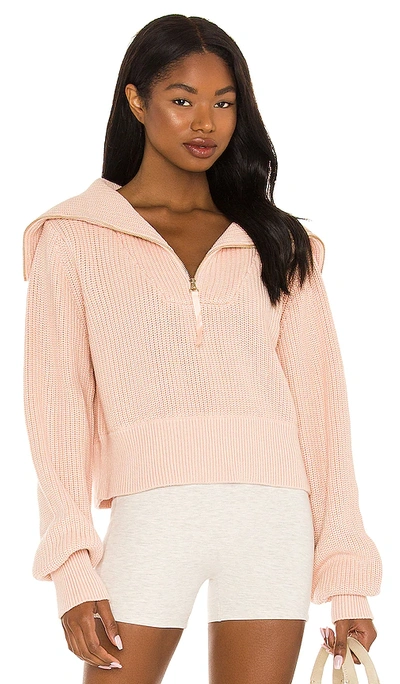 Shop Varley Mentone Pullover In Putty Pink