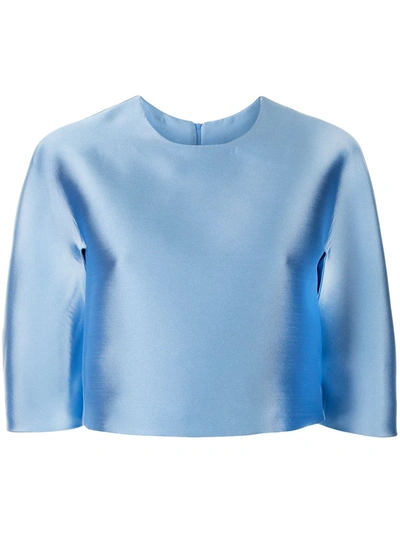 Shop Isabel Sanchis Puff-sleeved Blouse In Blue