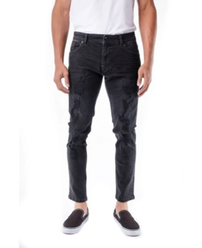 Shop X-ray Men's Stretch Distressed Skinny Jeans In Jet Black