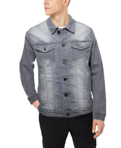 Shop X-ray Men's Washed Denim Jacket In Medium Gray