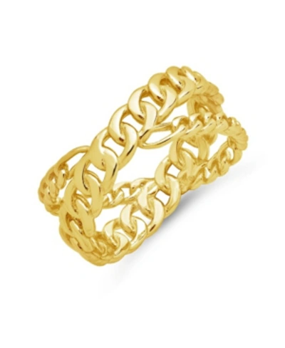 Shop Sterling Forever Women's Avri Chain Ring In Gold-tone