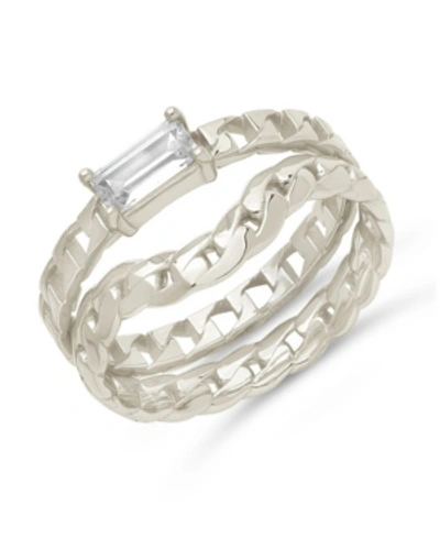 Shop Sterling Forever Women's Karter Stacking Ring Set, 2 Piece In Silver-tone