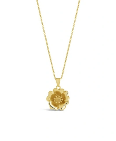Shop Sterling Forever Women's Poppy Flower Charm Pendant Necklace In Gold-tone