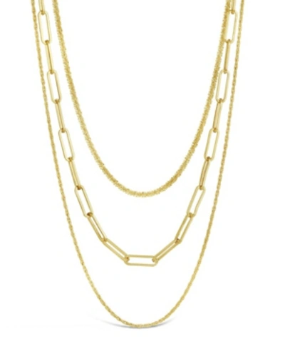 Shop Sterling Forever Women's Kori Triple Layered Necklace In Gold-tone