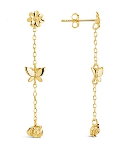 Shop Sterling Forever Women's Sterling Silver Into The Garden Drop Earrings In Gold-tone