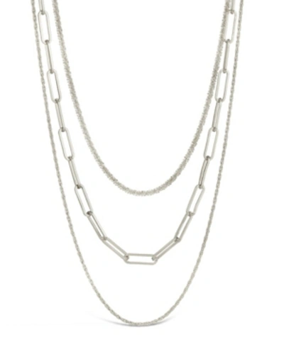 Shop Sterling Forever Women's Kori Triple Layered Necklace In Silver-tone