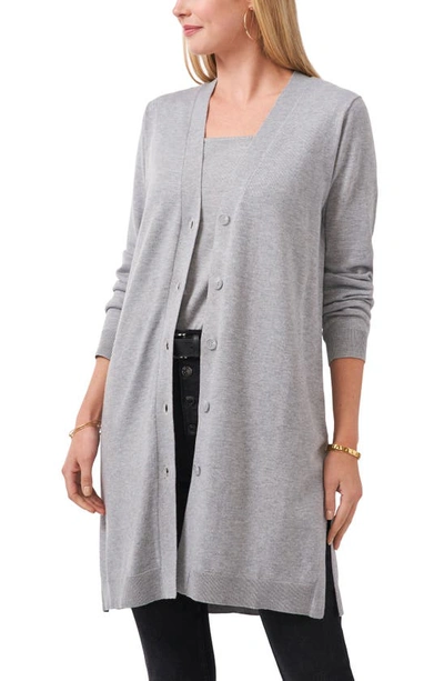 Shop Vince Camuto Long Cardigan In Silver Heather