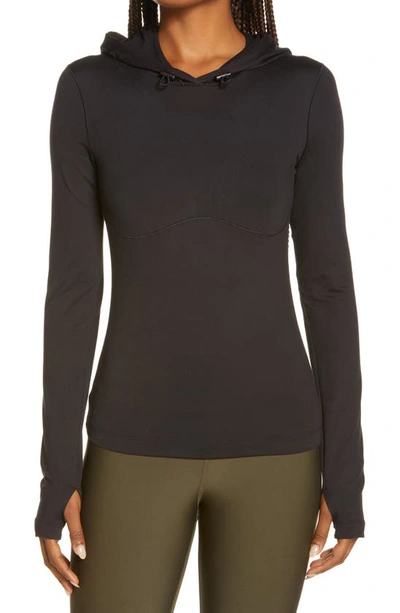 Shop Alo Yoga Visionary Alosoft Hooded Pullover In Black