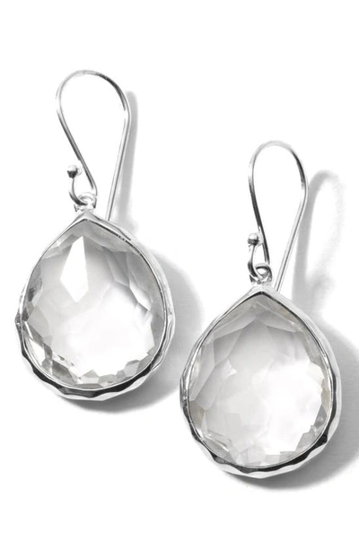 Shop Ippolita Rock Candy® Mini Teardrop Earrings In Silver/ Clear Quartz
