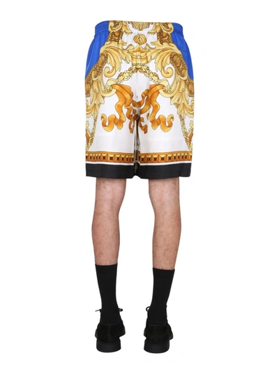 Shop Versace Printed Bermuda In Multicolour