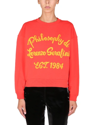 Shop Philosophy Di Lorenzo Serafini Sweatshirt With Logo In Rosso