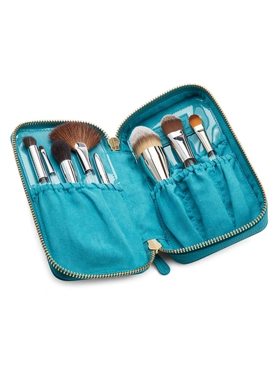 Shop Trish Mcevoy Tuquoise 8-piece Brush Set In Turquoise