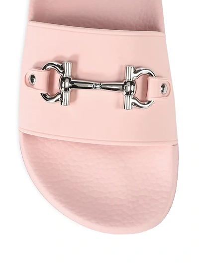 Shop Ferragamo Women's Groove 11 Horse Bit Slide Sandals In Pink