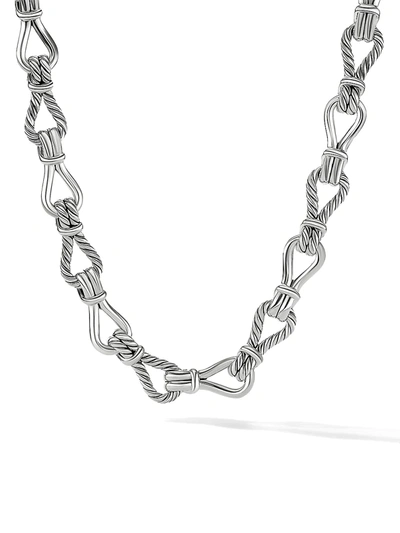 Shop David Yurman Women's Thoroughbred Loop Chain Link Necklace In Silver