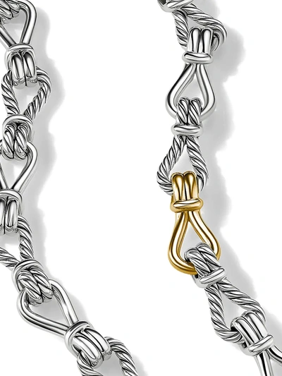 Shop David Yurman Women's Thoroughbred Loop Chain Link Necklace With 18k Yellow Gold In Silver