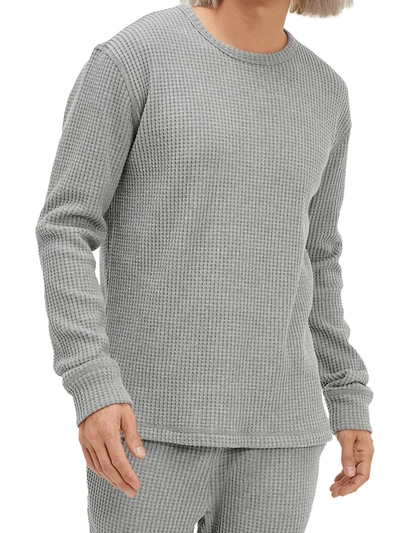 Shop Ugg Men's Waffle Knit Adam Thermal In Grey