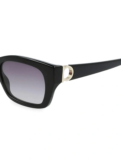Shop Ferragamo Women's Gancini 53mm Square Sunglasses In Black