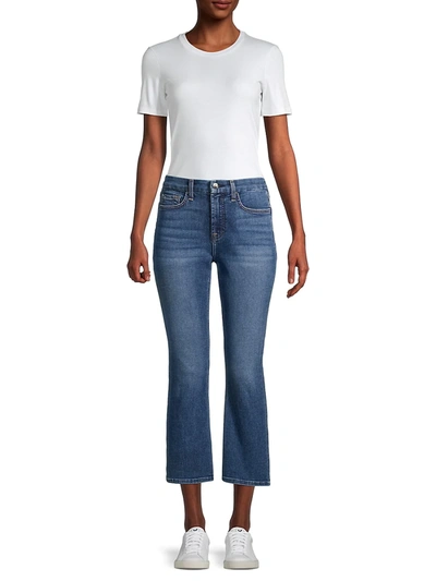 Shop Jen7 Cropped Kick Flare Jeans In Bayview