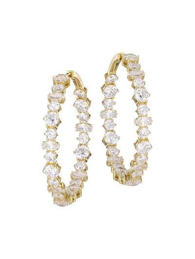 Shop Adriana Orsini Women's Vow 18k Gold-plated & Cubic Zirconia Hoop Earrings