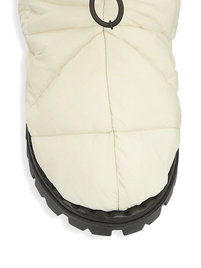 Shop Prada Logo Quilted Boots In White