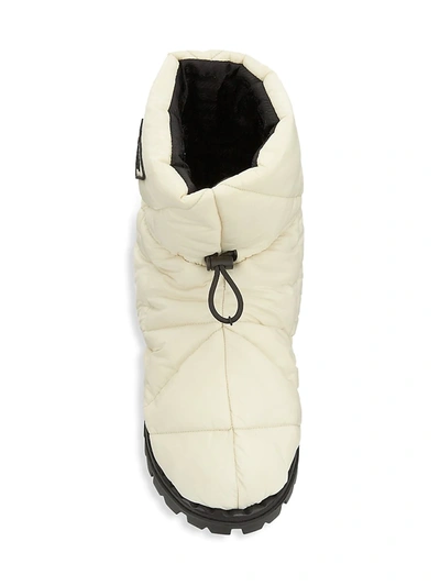 Shop Prada Logo Quilted Boots In White