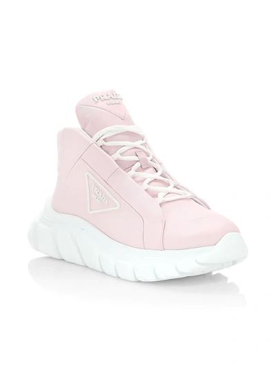 Shop Prada Rush Piuma Nylon Sneakers In Deserto