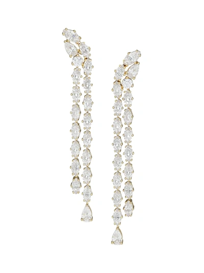 Shop Adriana Orsini Women's Daytime 18k Goldplated Curved Linear Drop Earrings