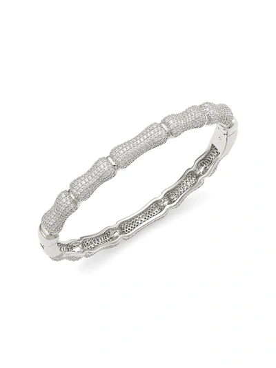 Shop Adriana Orsini Women's Daytime Rhodium-plated Bamboo Hinge Bracelet