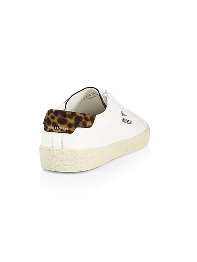 Shop Saint Laurent Signature Low Top Sneaker In White Leopard