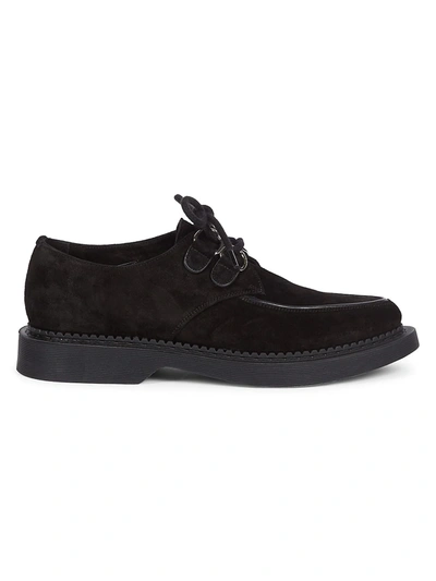 Shop Saint Laurent Teddy Suede Creepers In Nero