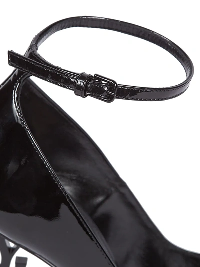 Shop Saint Laurent Women's Opyum Open-toe Patent Leather Pumps In Nero