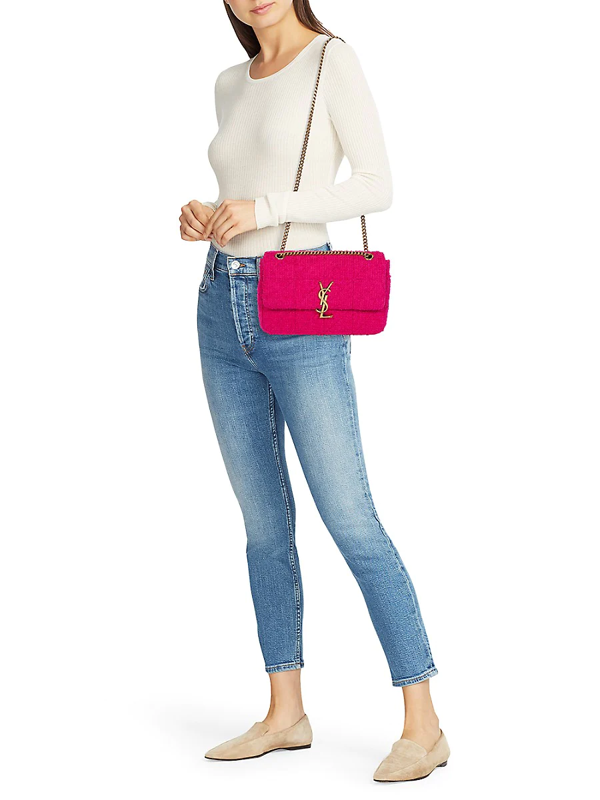 medium jamie quilted bouclé shoulder bag