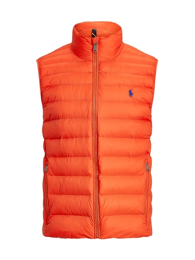 Shop Polo Ralph Lauren Men's Zip-up Packable Vest In Bittersweet