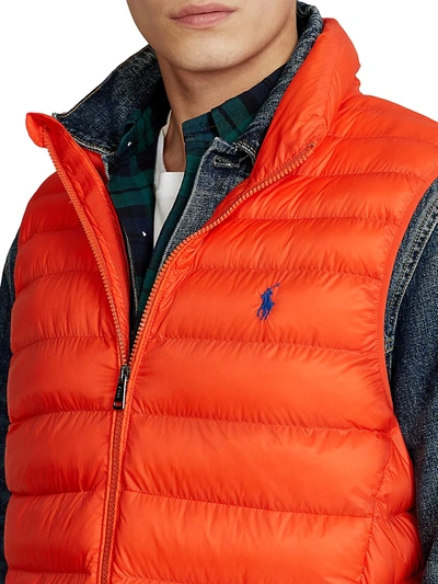 Shop Polo Ralph Lauren Men's Zip-up Packable Vest In Bittersweet