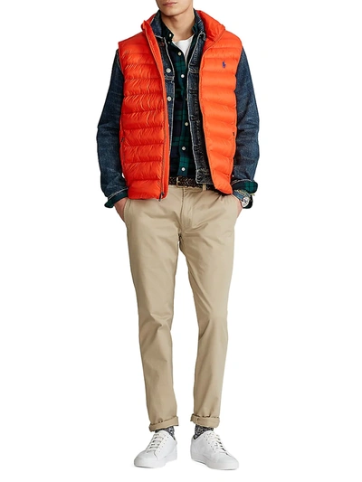 Shop Polo Ralph Lauren Men's Zip-up Packable Vest In Bittersweet