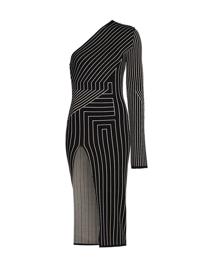 Shop Rick Owens Women's Geometric One-shoulder Dress In Black Pearl