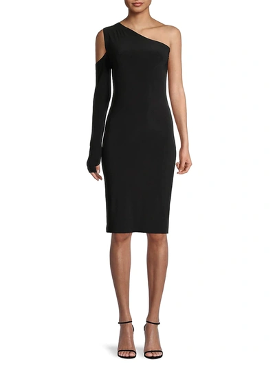 Shop Norma Kamali Women's One-shoulder Cutout Dress In Black