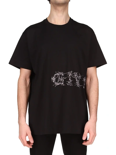 Shop Givenchy Men's Barbed Wire Oversized Logo Tee In Black