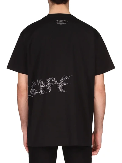 Shop Givenchy Men's Barbed Wire Oversized Logo Tee In Black