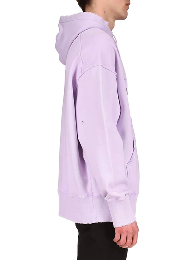Shop Givenchy Men's Barbed Wire Logo Hoodie Sweatshirt In Lilac