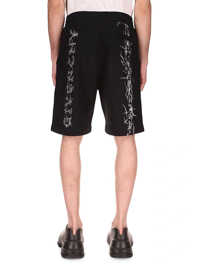 Shop Givenchy Men's Barbed Wire Bermuda Shorts In Black