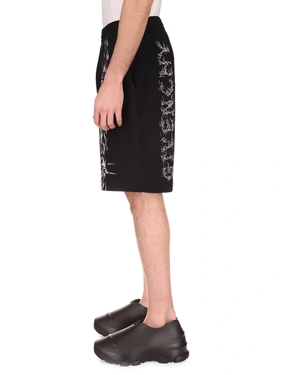 Shop Givenchy Men's Barbed Wire Bermuda Shorts In Black