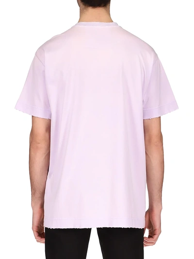 Shop Givenchy Logo-print Distressed Cotton Tee In Lilac