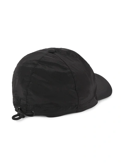 Shop Stone Island Nylon Drawstring Baseball Cap In Black